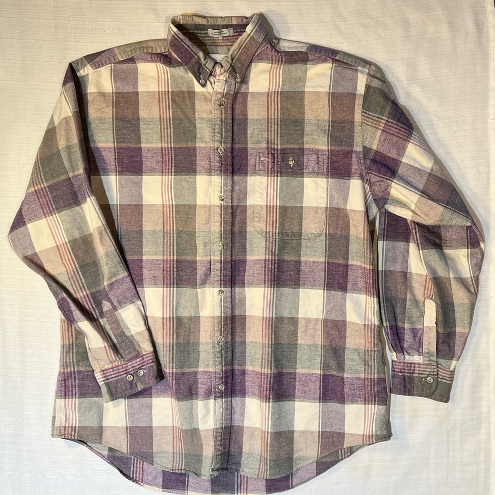 Enro classic plaid button down casual cotton  Shirt Tall XL XLT X Large Tall E6